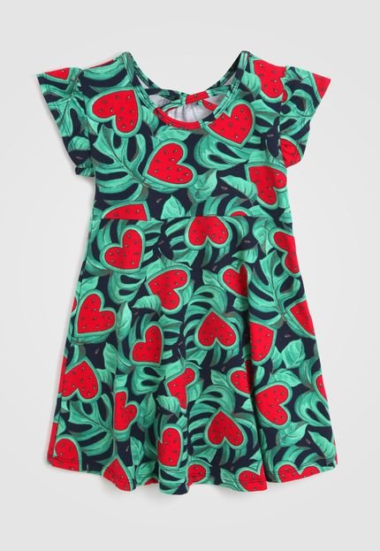 Vestido Kyly Infantil Folhagem Verde - Marca Kyly