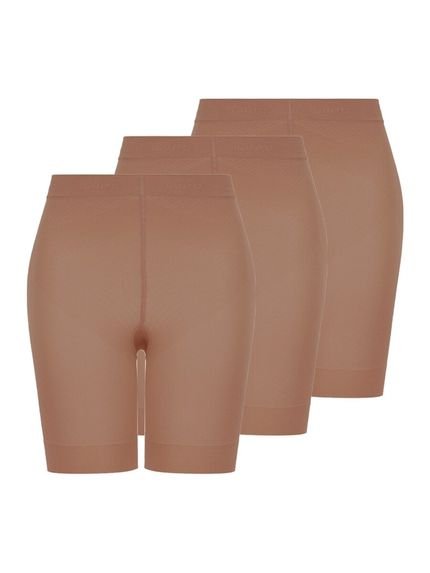 Kit com 3 Shorts Feminino Modelador Up Line Loba 5690-018 Bege - Marca Lupo