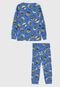 Kit Pijama 2pçs Kyly Longo Full Print Azul - Marca Kyly
