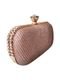 Bolsa Clutch Liage Festa Brilho Pedraria Pedra Brilhante Strass Glitter Corrente Metal Dourada Bronze - Marca Liage