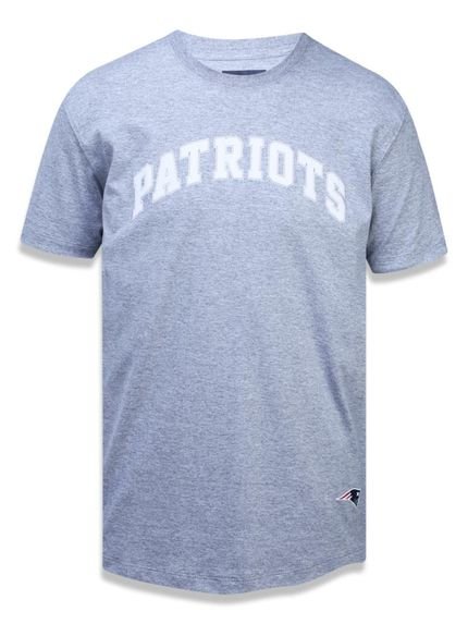 Camiseta New Era Fraldada New England Patriots Mescla Cinza - Marca New Era