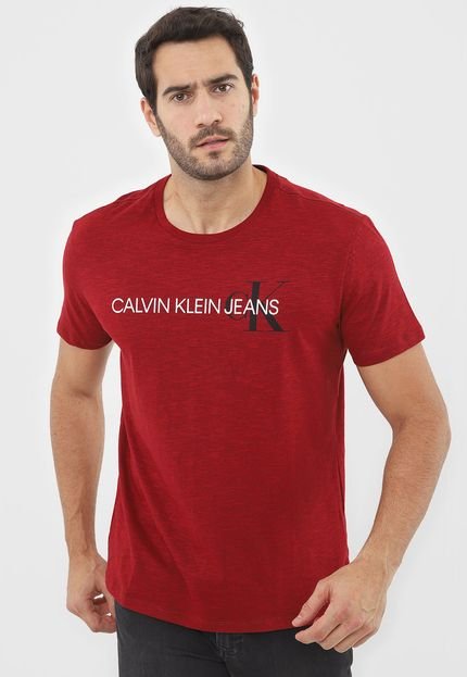 Camiseta Masculina Calvin Klein Original Básica - Vermelho
