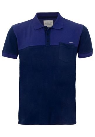 Camisa Polo Colcci Brasil Recorte Azul