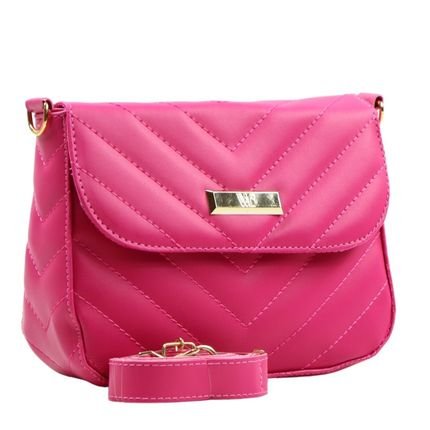 Bolsa Flap Bordada Com Alça Transversal Ajustável E Design Arredondado Pink - Marca WILLIBAGS