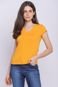 Camiseta Feminina Básica Decote v Polo Wear Amarelo Médio - Marca Polo Wear