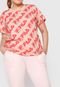 Camiseta Fila Plus Size Full Print Rosa - Marca Fila