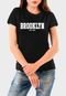 Camiseta Feminina Preta  Brooklyn Algodão Premium Benellys - Marca Benellys