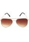 Óculos de Sol PLC Aviador Dourado/Marrom - Marca PLC