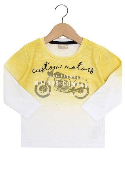 Camiseta Milon Manga Longa Menino Amarelo - Marca Milon