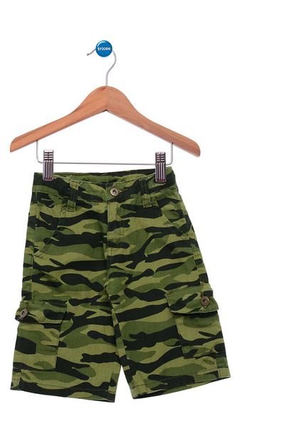 Bermuda Infantil Fakini Camuflado Militar Verde - Marca Fakini