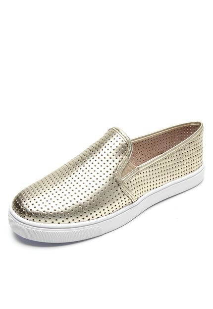 Slip On Dumond Metalizado Dourado - Marca Dumond