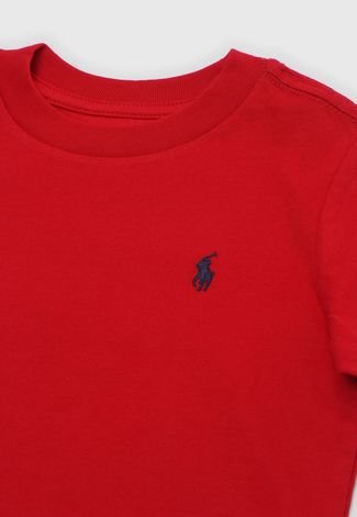 Camiseta Polo Ralph Lauren Infantil Logo Vermelha