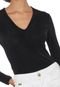 Blusa Colcci Decote V Preta - Marca Colcci