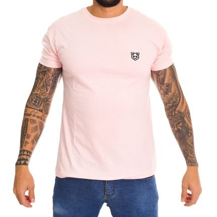 Camiseta Basica Rosa  Masculina Algodão Memorize - Marca Memorize Jeans