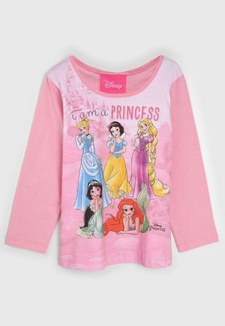 Camiseta Kamylus Infantil Princesas Rosa