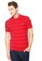 Camisa Polo Lacoste Slim Listras Vermelha - Marca Lacoste