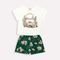 Conjunto Infantil Menina Milon com Blusa em Estampa Foil e Short Estampado Verde - Marca Milon