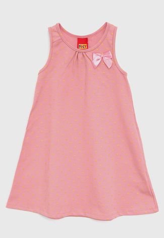 Vestido Kyly Infantil Laço Rosa/Amarelo