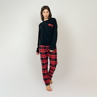 Pijama Flanela Xadrez Winter Vermelho - Feminino