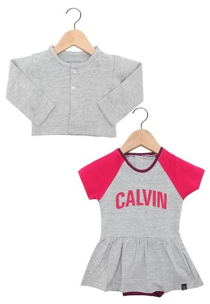 Vestido Calvin Klein Kids Manga Longa Menina Cinza - Marca Calvin Klein Kids