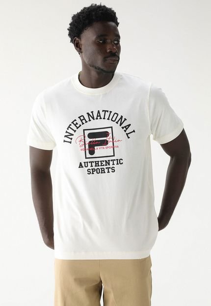 Camiseta Fila Reta Logo Off-White - Marca Fila