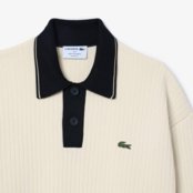 Suéter de colarinho polo fabricado na França Branco - Marca Lacoste