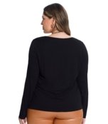 Blusa Manga Longa Viscotorcion Secret Glam Preto - Marca Secret Glam