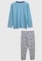 Pijama Tricae Longo Infantil Espaço Azul/Cinza - Marca Tricae