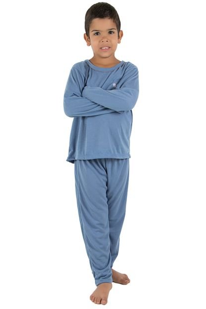 Menor preço em Pijama  Linha Noite Longo Azul Acinzentado