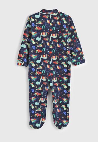 Pijama Bebê Tip Top Longo Estampado Azul-Marinho