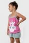 Baby Doll Infantil Pijama Feminino Curto Estampa Unicórnio Rosa RLC Modas - Marca RLC Modas