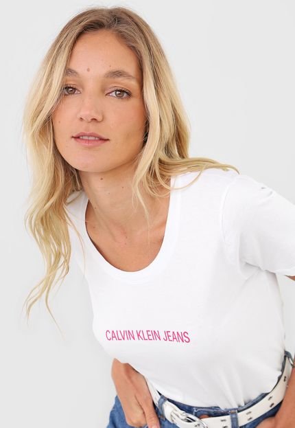 Blusa Calvin Klein Jeans Logo Branca - Marca Calvin Klein Jeans