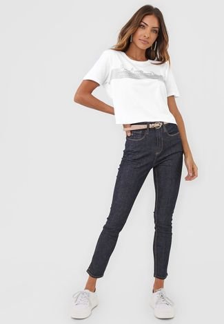 Blusa Cropped Calvin Klein Jeans New Year Branca