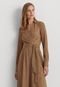 Vestido Lauren Ralph Lauren Midi Transpassado Bege - Marca Lauren Ralph Lauren