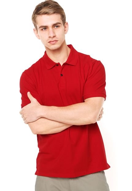 Camisa Polo Calvin Klein Fendas Piquet Vermelha - Marca Calvin Klein