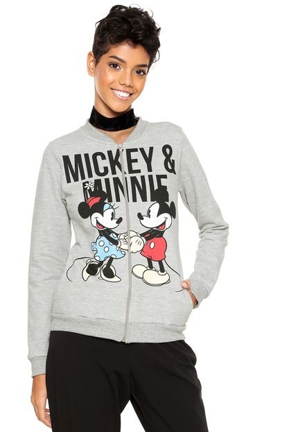 Moletom Flanelado Aberto Cativa Disney Cinza - Marca Cativa Disney