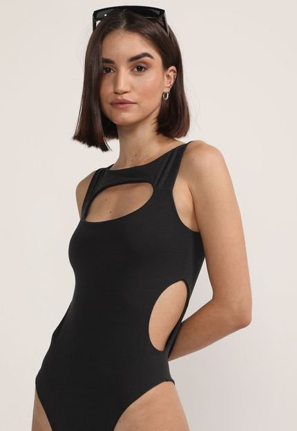 Body Forever 21 Cut Out Preto - Marca Forever 21