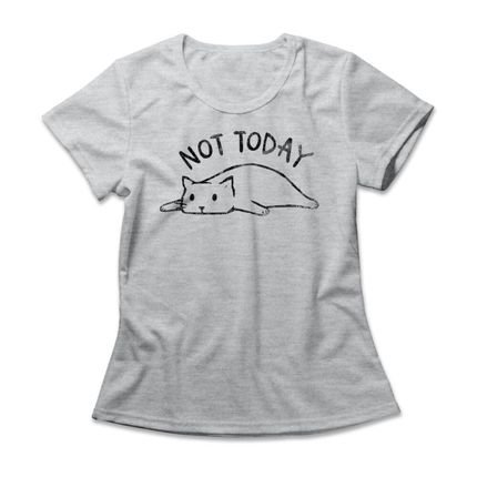 Camiseta Feminina Not Today - Mescla Cinza - Marca Studio Geek 
