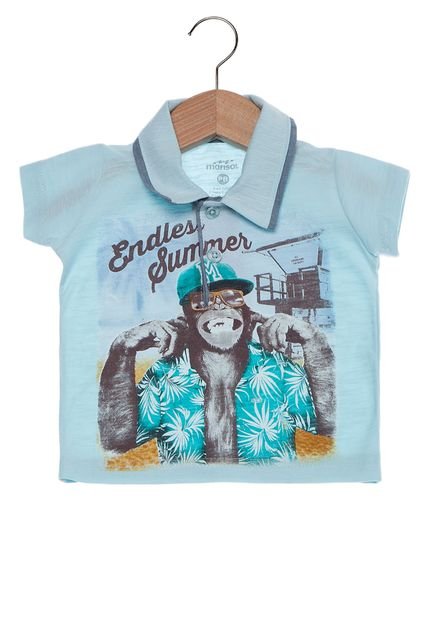 Camisa Polo Marisol Macaco Infantil Azul - Marca Marisol