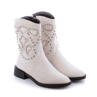 Bota Grazy Off White - Damannu Shoes - Salto Baixo 3cm Off-white