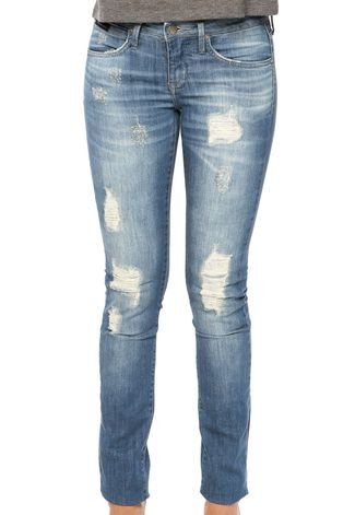 Calça Jeans Calvin Klein Jeans Destroyed Azul