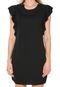 Vestido AMBER Curto Babado Preto - Marca AMBER