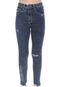 Calça Jeans Triton Skinny Super High Estampada Azul - Marca Triton