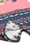 Macacão Tip Top Curto Menina Estampado Rosa/Azul-Marinho - Marca Tip Top