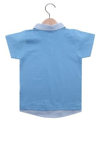Camisa Polo Molekada Manga Curta Menino Azul