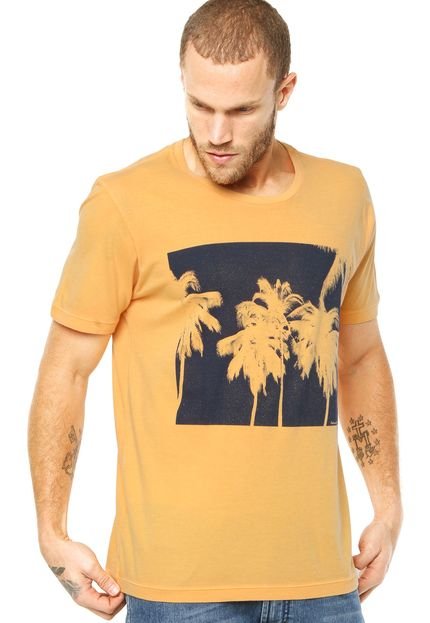 Camiseta Colcci Slim Tropical Laranja - Marca Colcci