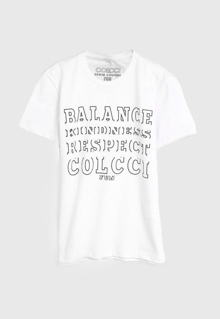 Camiseta Colcci Fun Infantil Lettering Branca - Marca Colcci Fun