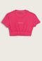 Camiseta Infantil Cropped Calvin Klein Kids Logo Rosa - Marca Calvin Klein Kids