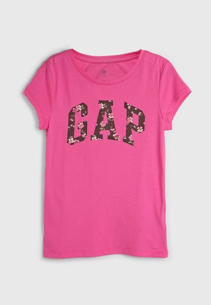 Camiseta Manga Curta GAP Logo Rosa - Marca GAP