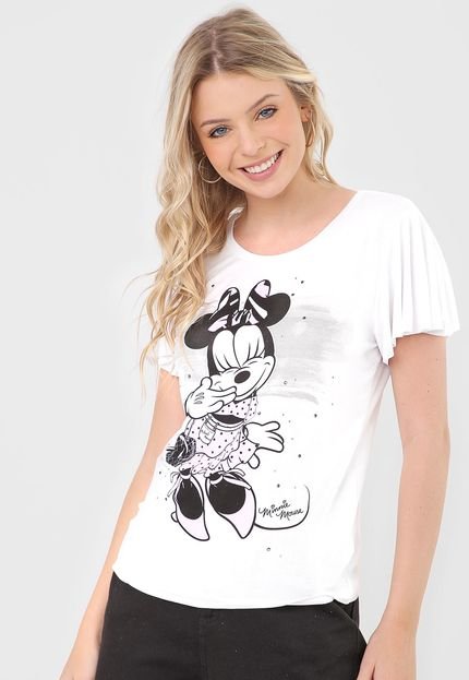 Blusa Cativa Disney Minnie Aplicação Branca - Marca Cativa Disney